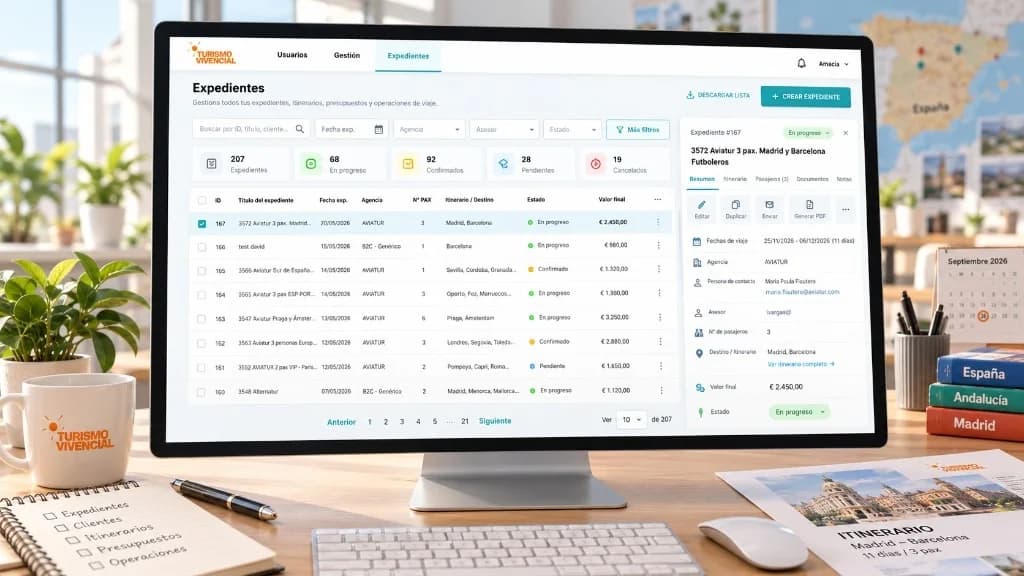 Backoffice de gestión e itinerarios con IA